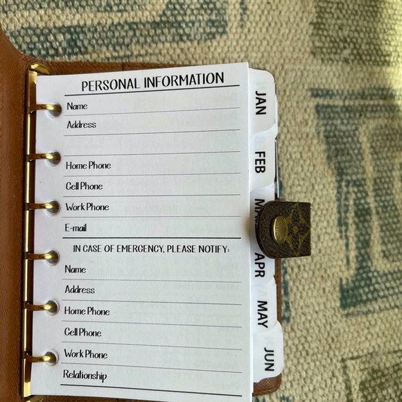 2025 Calendar Fits Louis Vuitton PM/MM/GM Agenda Insert + Filler Paper + Pen